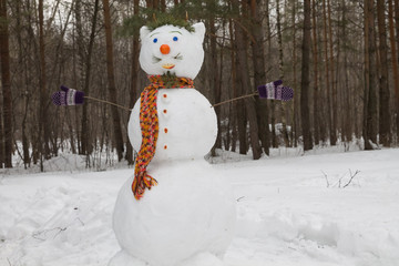 snowman in forest
