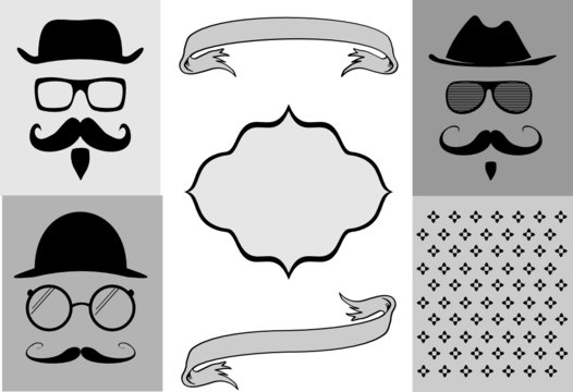 hipster style cartoon pack collection in vector format