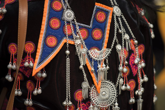 traditional clothes and silver jewelery of Muser hill tribe.