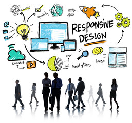 Responsive Design Internet Web Business People Commuter Concept