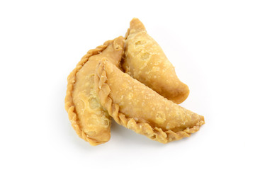 Curry Puff pastry isolated on white background