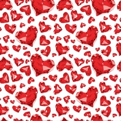 seamless pattern of glass hearts