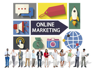 Online Marketing Branding Global Communication Analysing Concept