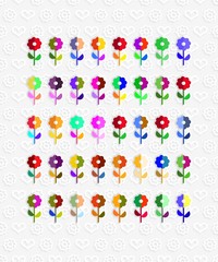 seamless pattern of colorful flowers in retro style