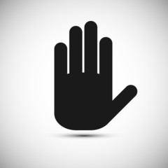 Icon black hand on a white background