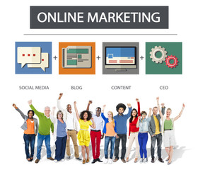 Online Marketing Business Content Strategy Target Concept