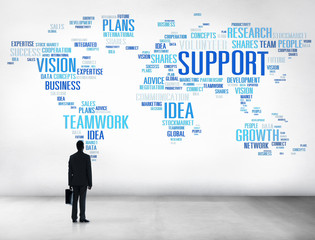 Businessman Planning Strategy Global Business Support Concept