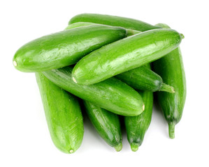 fresh cucumbers isolated on white.