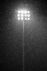 The Stadium Spot-light tower during snowfall