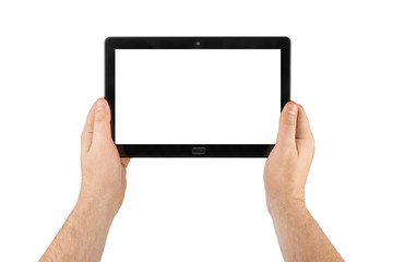 Hands with touchpad pc