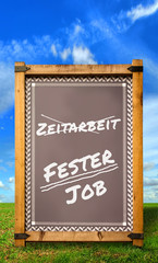 Obraz premium Strassenschild 34 - Fester Job
