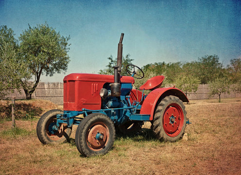 Old Foto, Old Tractor - No Trademark