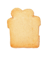 Light Christmas gingerbread in the form of the gift on the white