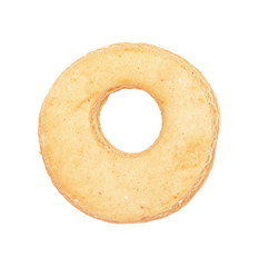 Light Christmas gingerbread in the form of the ring on the white