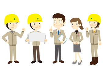 作業着を着た人たち
