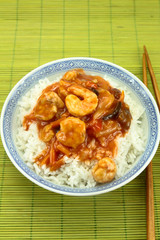 crevettes sauce piquante