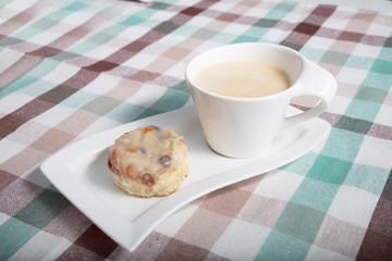 Tosca cake with a cup of coffee