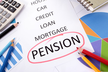Retirement pension plan with to do list of debt and repayments photo