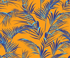 Tapeten Palmen nahtloses Muster der tropischen Palmblätter
