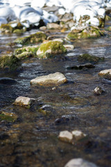 Flussbett mit Steinen
