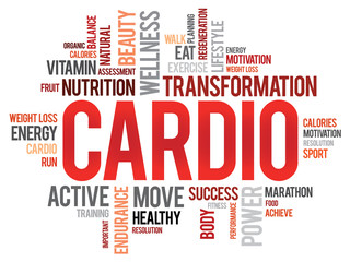 CARDIO word cloud, fitness, sport, health concept