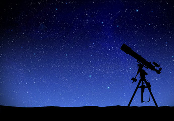 Telescope watching the wilky way