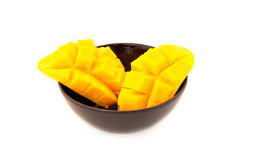 Yellow mango isolated on white background