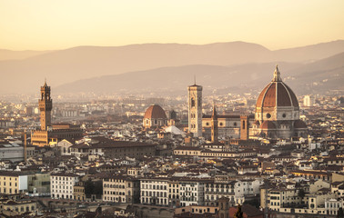 Fototapeta na wymiar Firenze,Duomo e Palazzo Vecchio