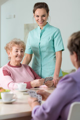 Pensioners playing cards