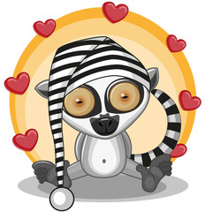 Lemur with hearts