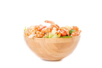 Fototapeta na wymiar salad with shrimp and mussels