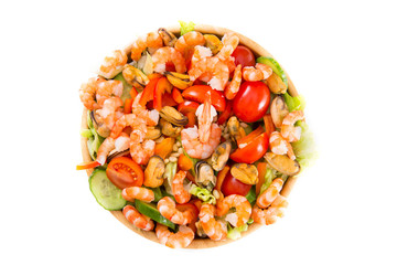Fototapeta na wymiar salad with shrimp and mussels