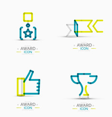 Award icon set, Logo collection