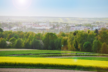 Wiosenna panorama miasta Krasnystaw z falrą
