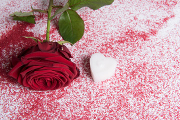 Herz und Rose für Valentinstag
