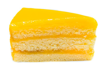 fresh piece of orange cream cake