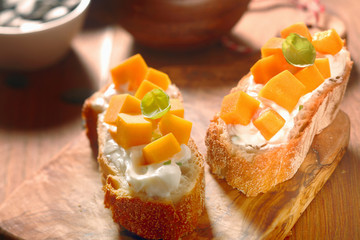 Creamed Toasted Bread with Carrot Cuts