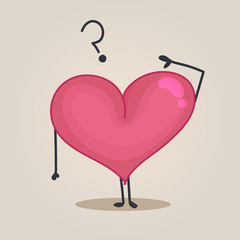 Heart character: question mark