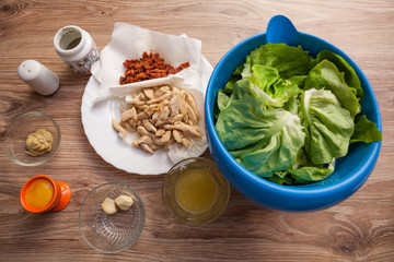 Ingredients for Caesar salad