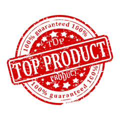Damaged Round red stamp with the words - top product