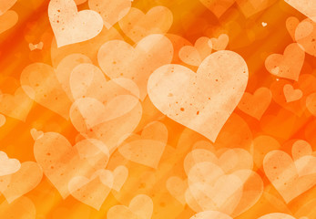 orange hearts backgrounds of Love symbol - 77987994