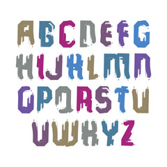 Handwritten colorful vector uppercase letters, stylish letters s
