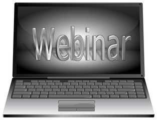Laptop mit Webinar