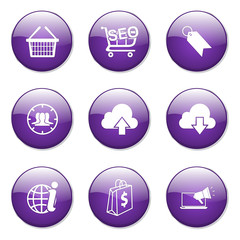 SEO Internet Sign Violet Vector Button Icon Design Set 7