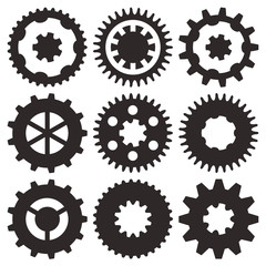 Vector collection of gear wheels