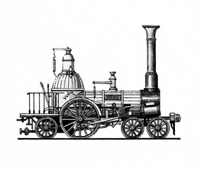 Fototapeta na wymiar Borsig's first steam locomotive, 1841