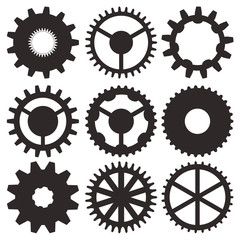 Vector collection of gear wheels