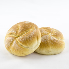 Bread rolls isolated on white.