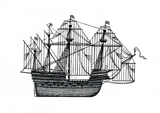English sailing ship, 16th century