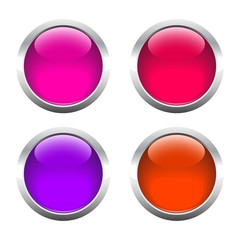 Set of multicolored buttons for web. Vector.